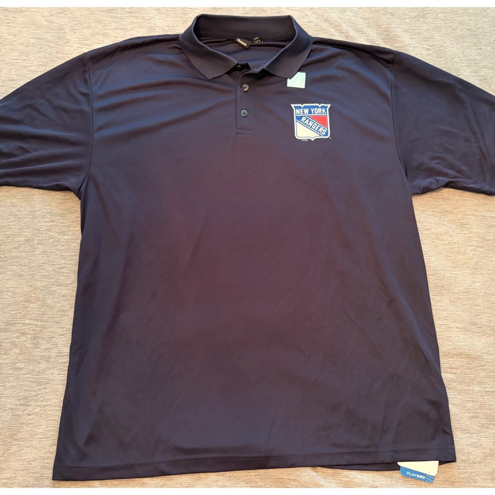 Reebok New York Rangers 2014 Stanley Cup Final PlayDry Polo Shirt Mens Navy Blue